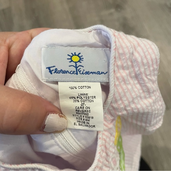Florence Eiseman Baby Girls Easter Bunny Cotton Romper Size 6 Months - Picture 4 of 4